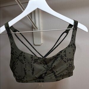 Snake Print Strappy Sports Bra